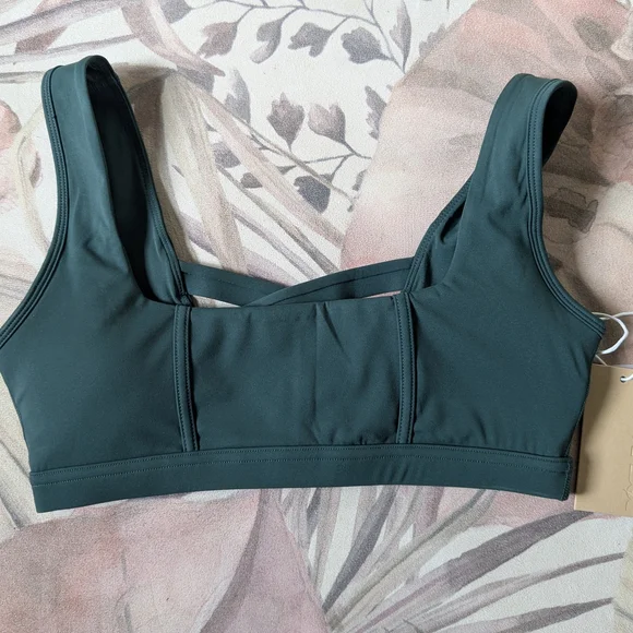 POPFLEX Dark Green Sports Bra - Picture 1 of 5